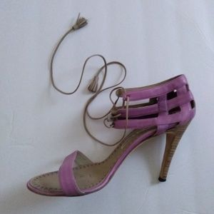 Manolo Blahnik Elegant Purple Strappy Heels